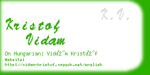 kristof vidam business card